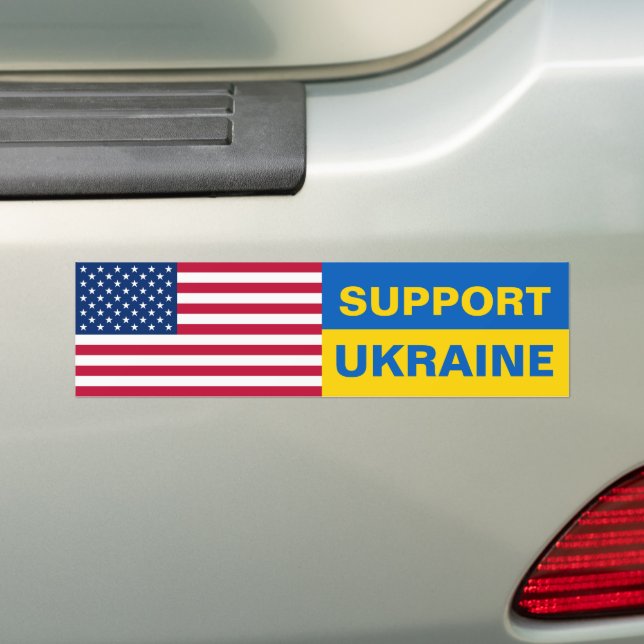 Ukraina USA American Flagga Solidarity Patriotic Bildekal (På Bil)