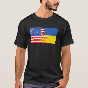 Ukraina, USA flagga T Shirt