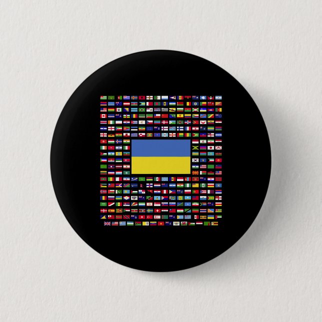 Ukraina Utforskar Världens Flaggor  Knapp (Framsida)