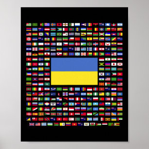 Ukraina Utforskar Världens Flaggor Poster