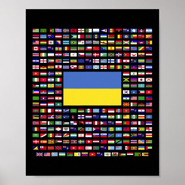 Ukraina Utforskar Världens Flaggor  Poster (Framsidan)