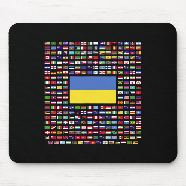 Ukraina Utforskar Världsflaggor  Musmatta (Framsidan)