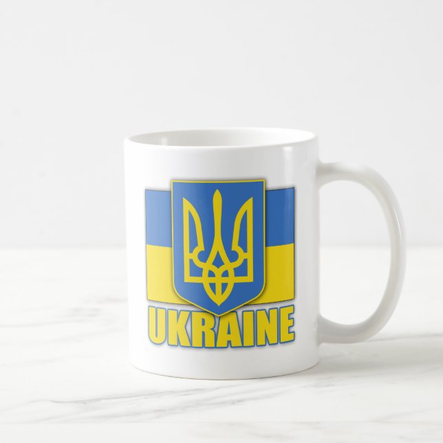 Ukraina vapensköld kaffemugg (Höger)