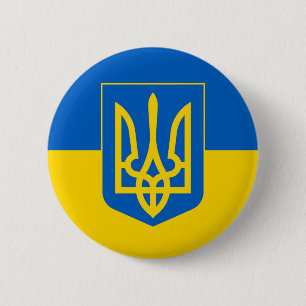 UKRAINA vapensköld och flagga Knapp