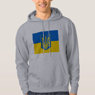 UKRAINA vapensköld och flagga Tröja Med Luva