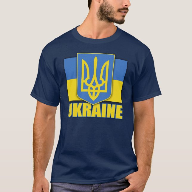 Ukraina vapensköld t shirt (Framsida)