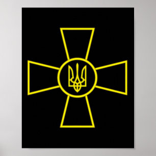 Ukraina väpnade styrkors emblem Ukrainska arméns f Poster
