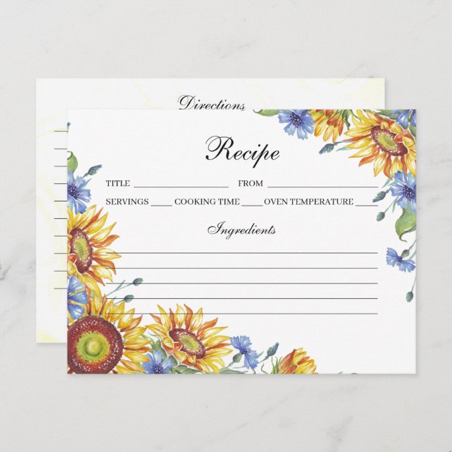 Ukraina Vattenfärg Receptkort Vykort (Fram/baksida)