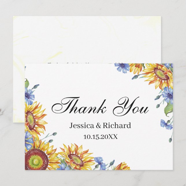 Ukraina Vattenfärg Tack-Kort Tack Kort (Fram/baksida)