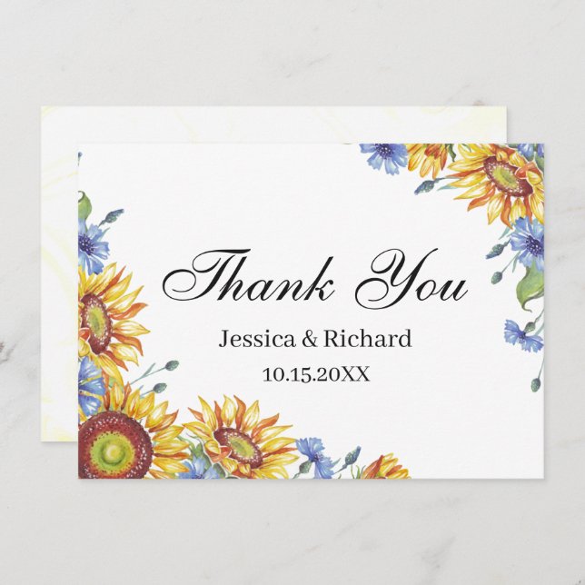 Ukraina Vattenfärg Tack Vykort (Fram/baksida)