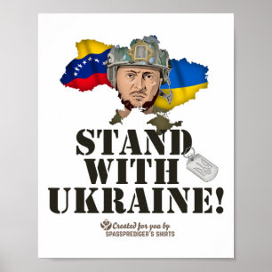 Ukraina Venezuela Flaggor Zelensky Stå Med Ukraina Poster