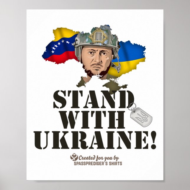 Ukraina Venezuela Flaggor Zelensky Stå Med Ukraina Poster (Framsidan)