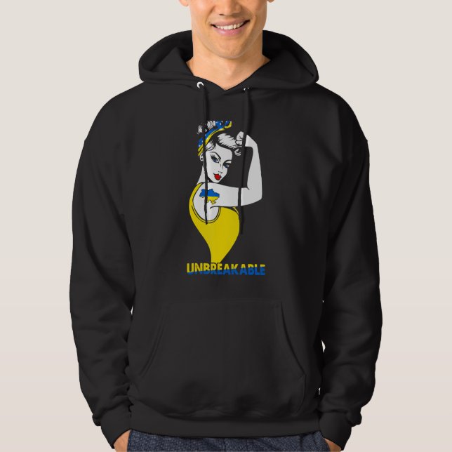 Ukraina Women Strong Unbryable Hoodie (Framsida)