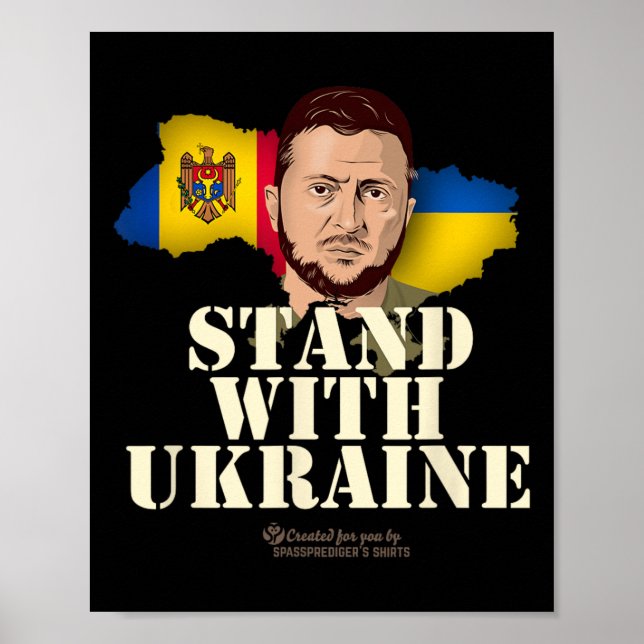 Ukraina Zelensky flaggor för Republiken Moldavien  Poster (Framsidan)
