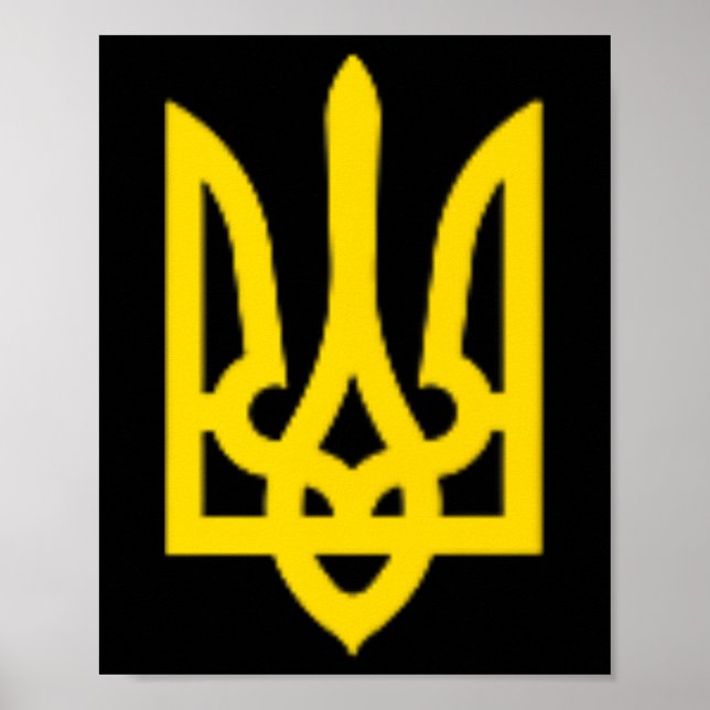 Ukraina Zelensky Ukrainska Trident Vapen Zelenskyj Poster (Framsidan)