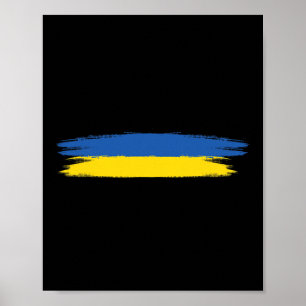 Ukrainaflagga Med Färger Blå Och Gul Nej Till Krig Poster