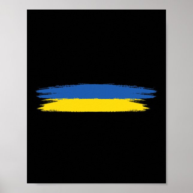 Ukrainaflagga Med Färger Blå Och Gul Nej Till Krig Poster (Framsidan)