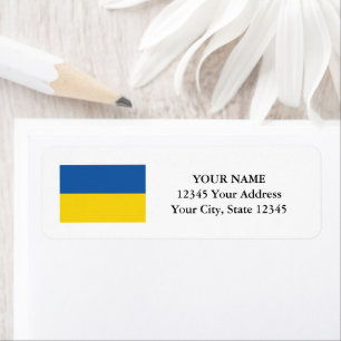 Ukrainanska flagga adressetiketter returadress etikett