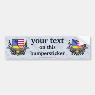 Ukrainare-Amerikanen skyddar flagga Bildekal