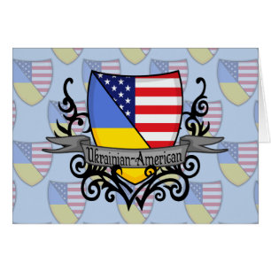 Ukrainare-Amerikanen skyddar flagga Hälsningskort