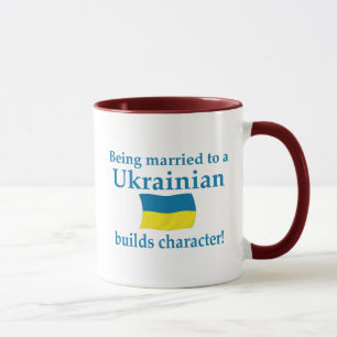 Ukrainare bygger teckenet mugg