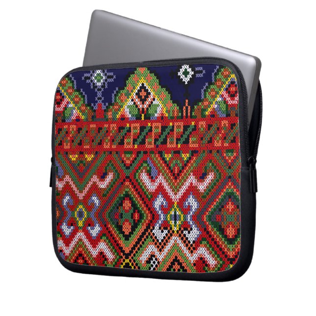 Ukrainarekor syr broderi Zippered Neopren Laptop Sleeve (Framsidan Vänster)