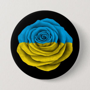 Ukrainareroflagga på svart knapp