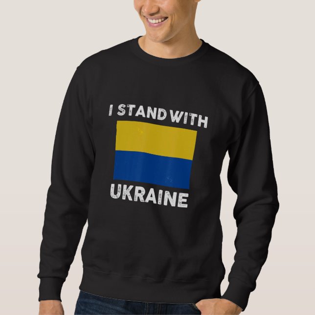 Ukrainas Älskare I står för Ukraina flagga Lång Ärmad Tröja (Framsida)