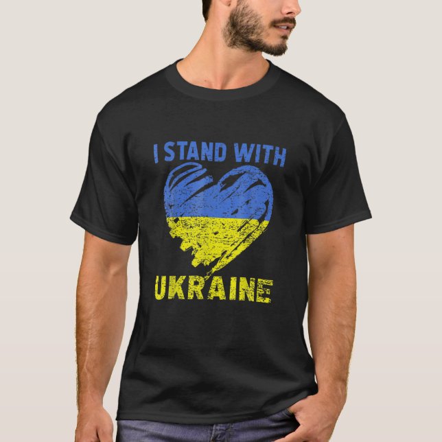 Ukrainas Älskare I står med Ukraina i hjärtat T Shirt (Framsida)