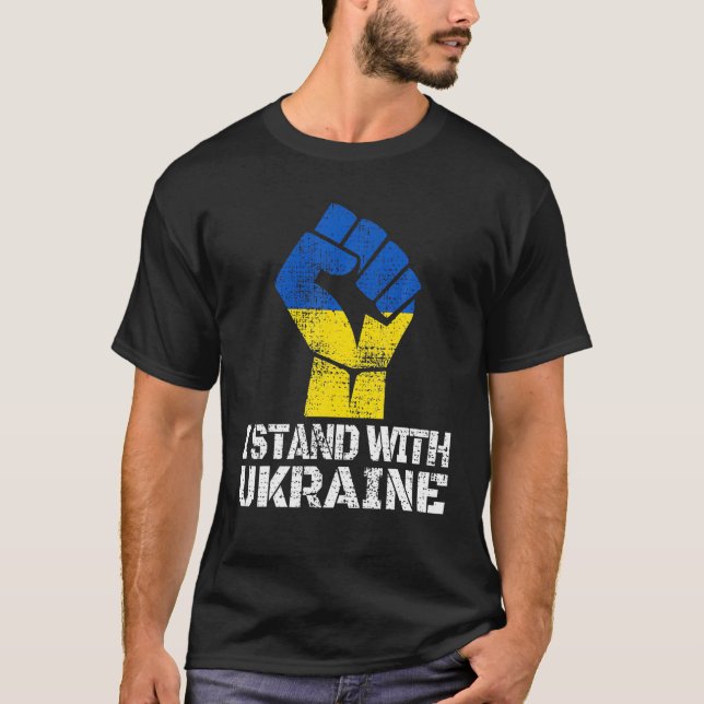 Ukrainas Älskare I står på Ukrainas sida T Shirt (Framsida)
