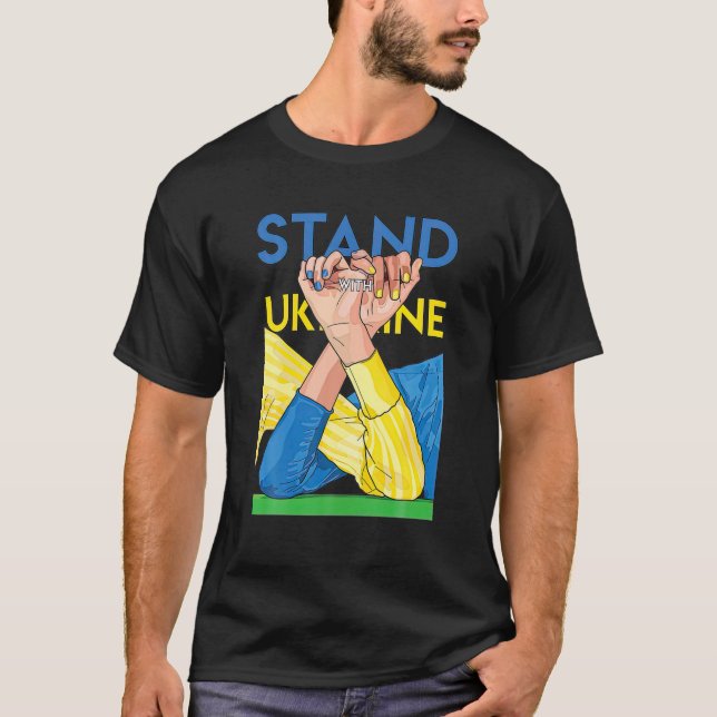 Ukrainas Älskare I står på Ukrainas sida T Shirt (Framsida)