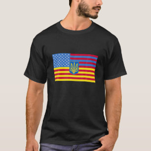 Ukrainas amerikanska Flagga Ukraina Förenta stater T Shirt