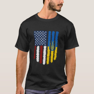 Ukrainas amerikanska Flagga Ukraina USA Long S T Shirt