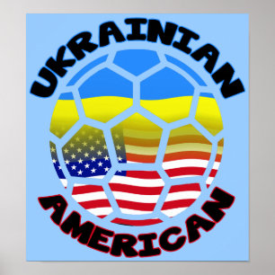 Ukrainas amerikanska fotbollsspelare Poster fotbol