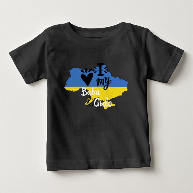 Ukrainas Baby I Kärlek My Baba and Gido Clothing T Shirt (Framsida)