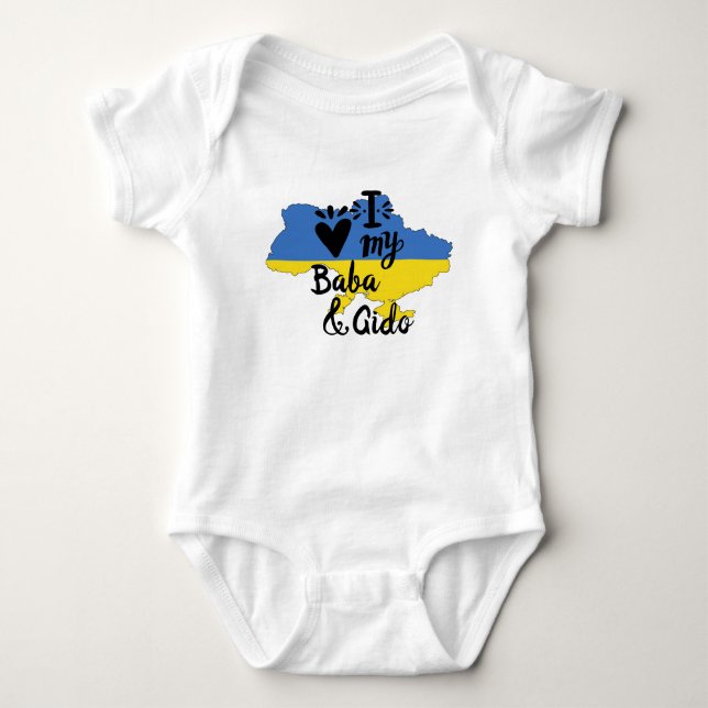 Ukrainas Baby I Kärlek My Baba and Gido Clothing T Shirt (Framsida)