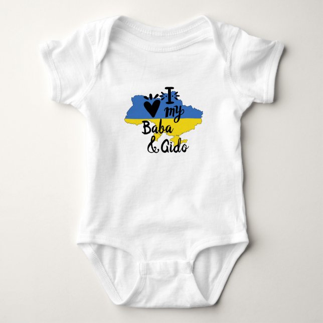 Ukrainas Baby I Kärlek My Baba and Gido Clothing T Shirt (Framsida)