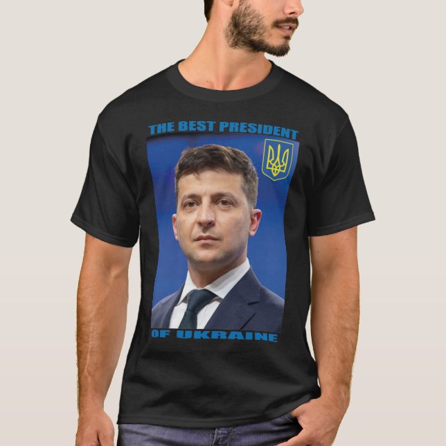 Ukrainas bästa president Volodymyr Zelensky T Shirt (Framsida)