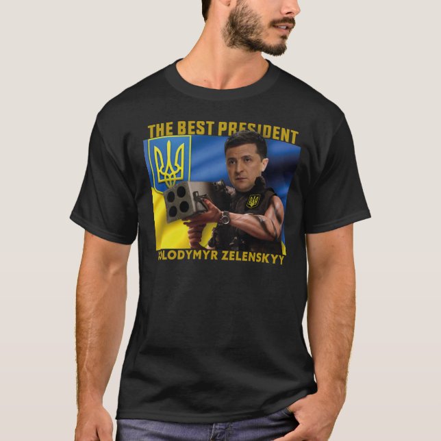 Ukrainas bästa president Volodymyr Zelenskyy T Shirt (Framsida)