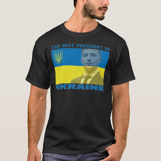 Ukrainas bästa president Volodymyr Zelenskyy T Shirt (Framsida)
