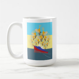 Ukrainas "blå gult", färgstark kaffemugg