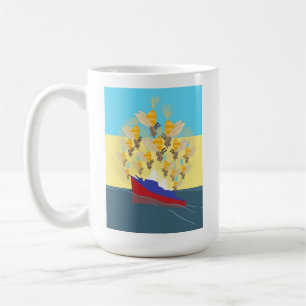 Ukrainas "blå gult", färgstark kaffemugg
