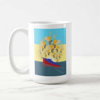 Ukrainas "blå gult", färgstark kaffemugg