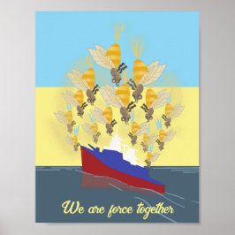 Ukrainas "blå gult", färgstark poster