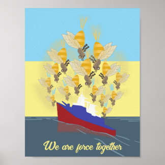 Ukrainas "blå gult", färgstark poster