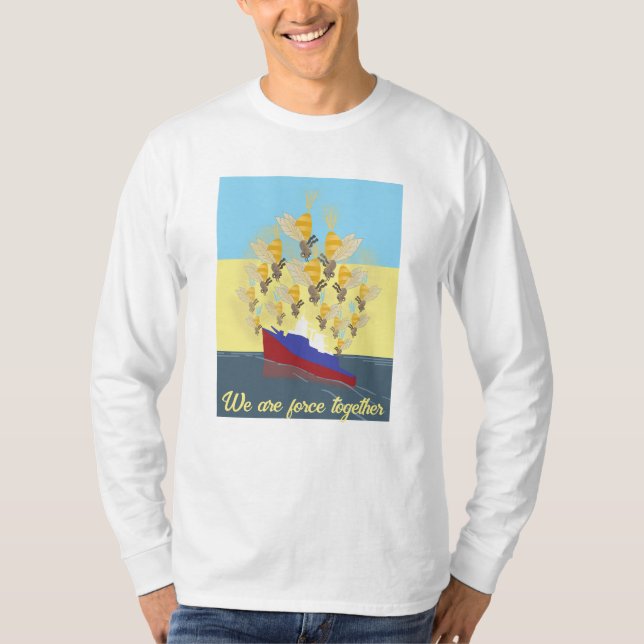Ukrainas "blå gult", färgstark t shirt (Framsida)