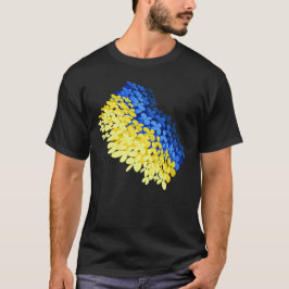Ukrainas blommigt flagga t shirt