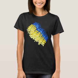 Ukrainas blommigt flagga t shirt