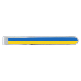 Ukrainas Flagga Blue Gult Ukrainas patriotiska Silverpläterad Slipsnål