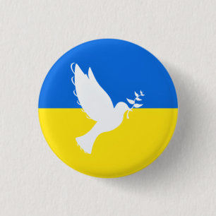 Ukrainas Flagga Button Peace Dove Freedom Ukraina Knapp